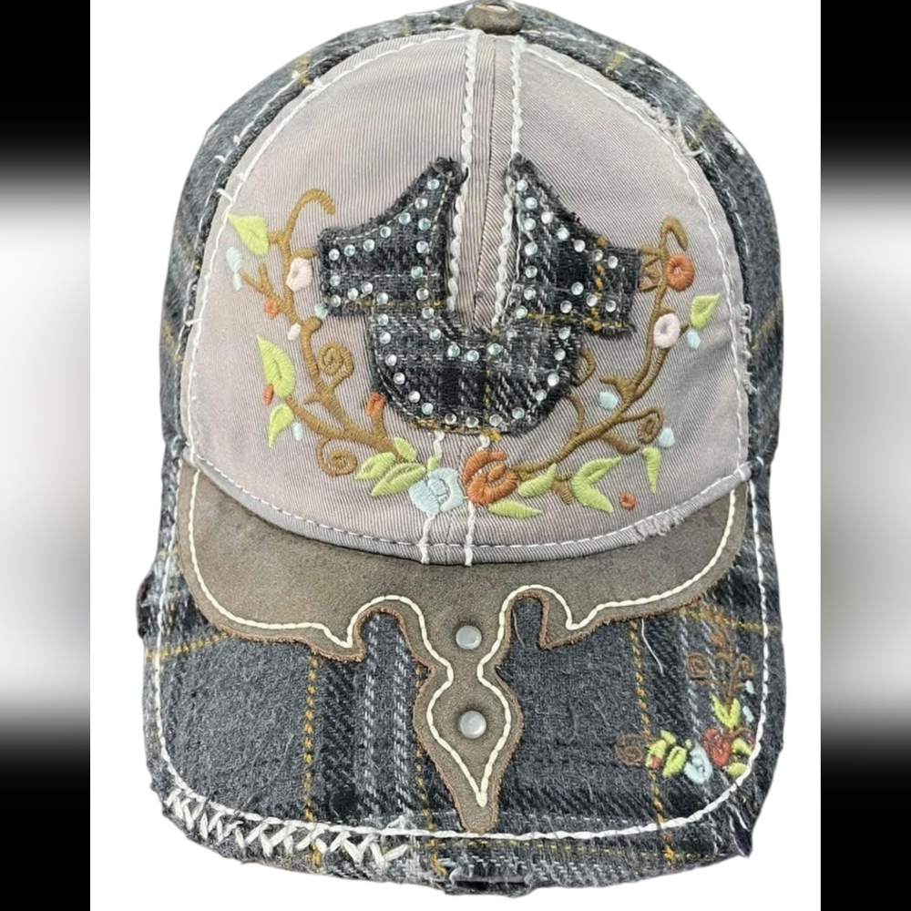 90s Y2K Rare Vintage True Religion Distressed Denim Hat Cap